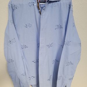 Men's English Laundry Long Sleeve Embroidered Button Down Shirt. Size: XL.